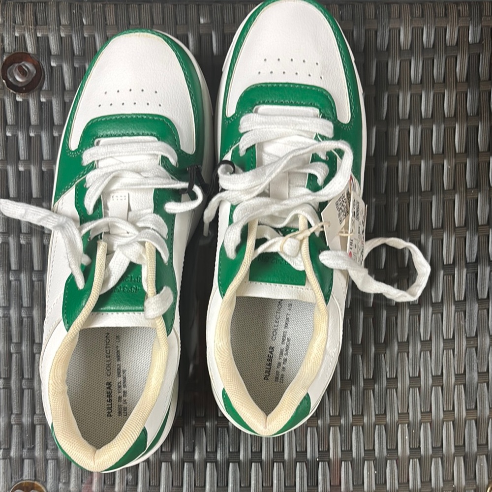 Italian Green and White Sneakers never worn tags attached!